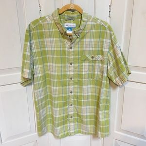 Columbia Green Plaid Casual Button Down Shirt
